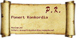 Ponert Konkordia névjegykártya
